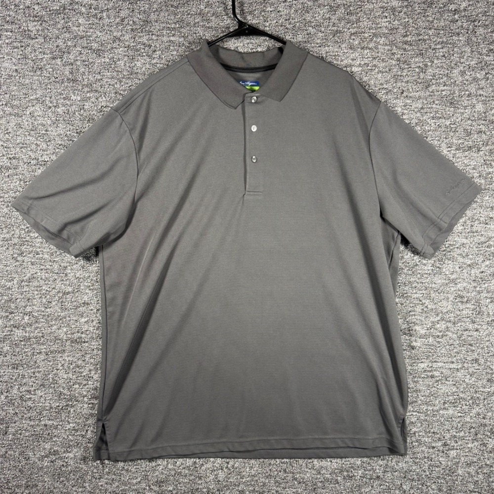Ben Hogan Performance Mens 2XL Gray Micro Stripe Short Sleeve Polo Shirt 0416